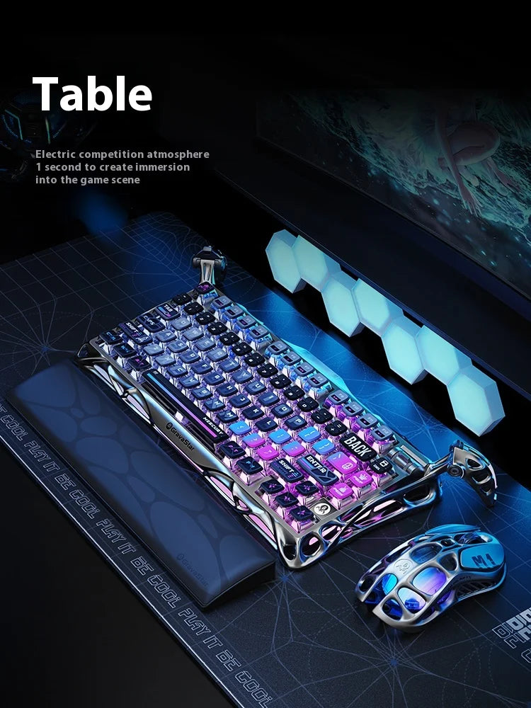 Gravastar K1 Mechanical Keyboard Bluetooth Wireless Aluminium Alloy Tri-Mode RGB Light E-sports Gaming Keyboard PC Accessories