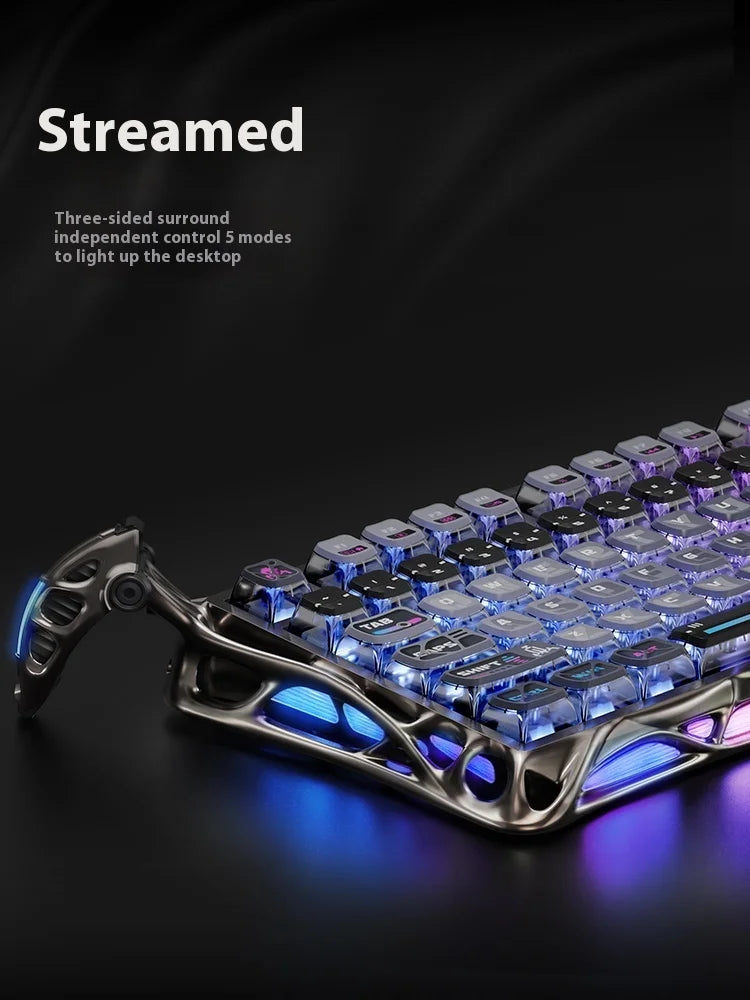 Gravastar K1 Mechanical Keyboard Bluetooth Wireless Aluminium Alloy Tri-Mode RGB Light E-sports Gaming Keyboard PC Accessories