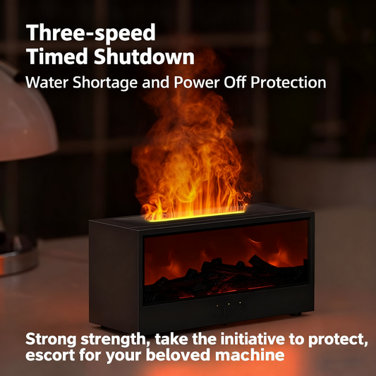 Fireplace flame lamp humidifier | Birthday gifts for boys and girls | Ambient aromatherapy night light | Bluetooth speaker