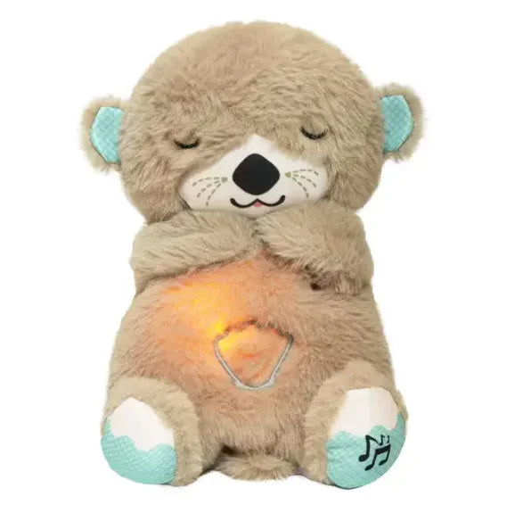 Baby Plush Doll Breathing Bear Newborn Soothing Sleep Playmate Otter Toy Kids Music Sleeping Companion Sound Light Doll Toy Gift