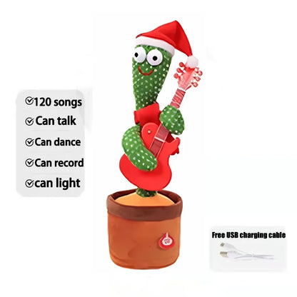 Christmas New Cactus Toy that Can Dance and Speak Singing Imitation Recording Repeats What You Say Cactus Rechargeable Plush Toy